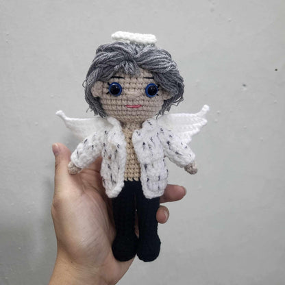 Personalized Crochet Doll with Photo Card "Those We Love Don't Go Away 2"