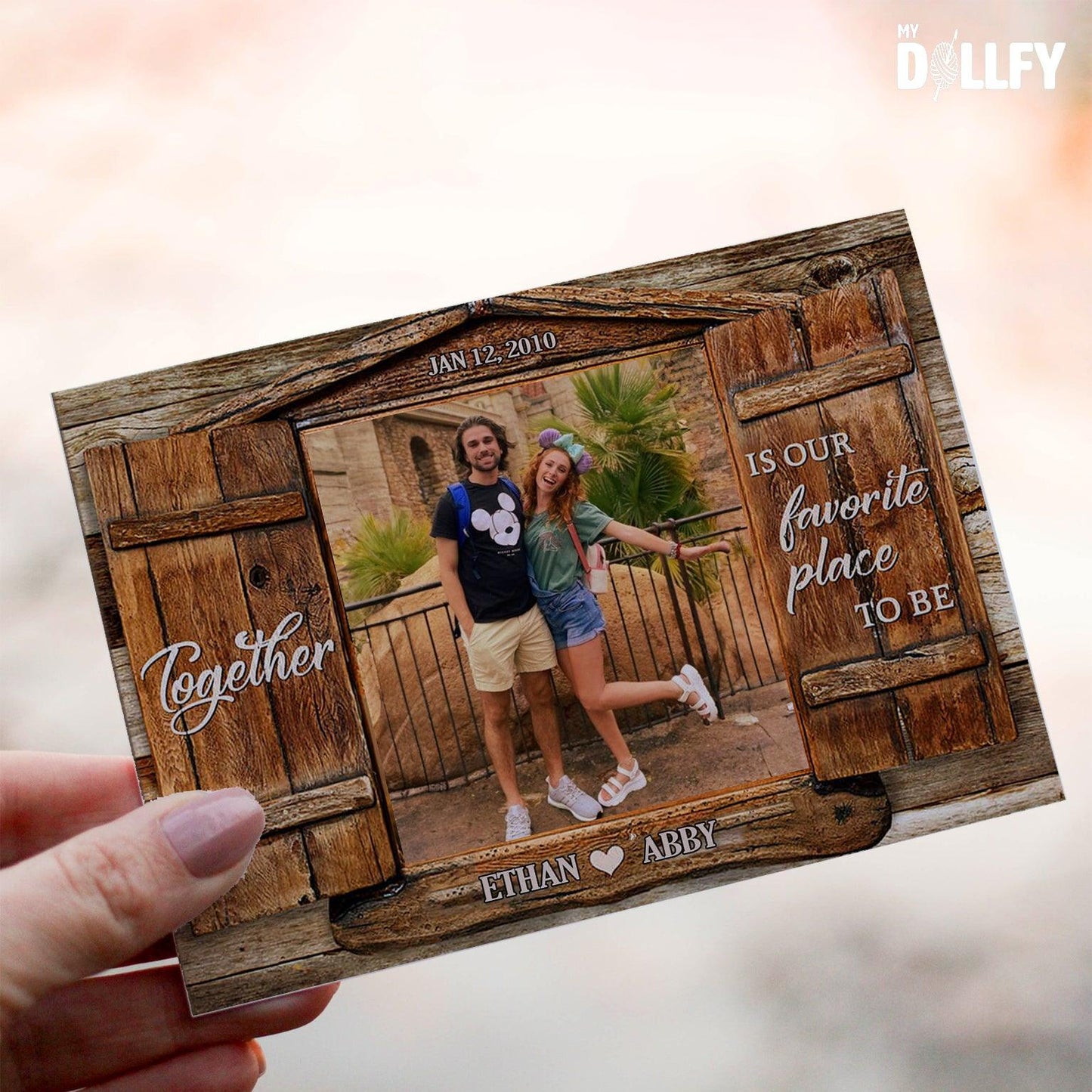 Personalized Crochet Doll with Photo Card "Together Is Our Favorite Place To Be"