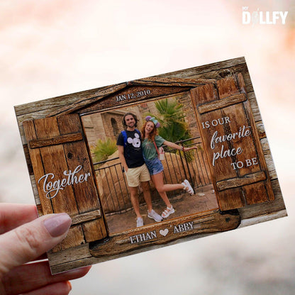 Personalized Crochet Doll with Photo Card "Together Is Our Favorite Place To Be"