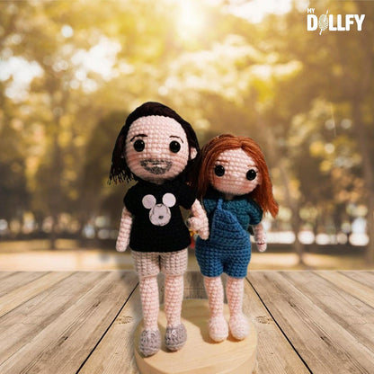 Personalized Crochet Doll with Photo Card "Together Is Our Favorite Place To Be"
