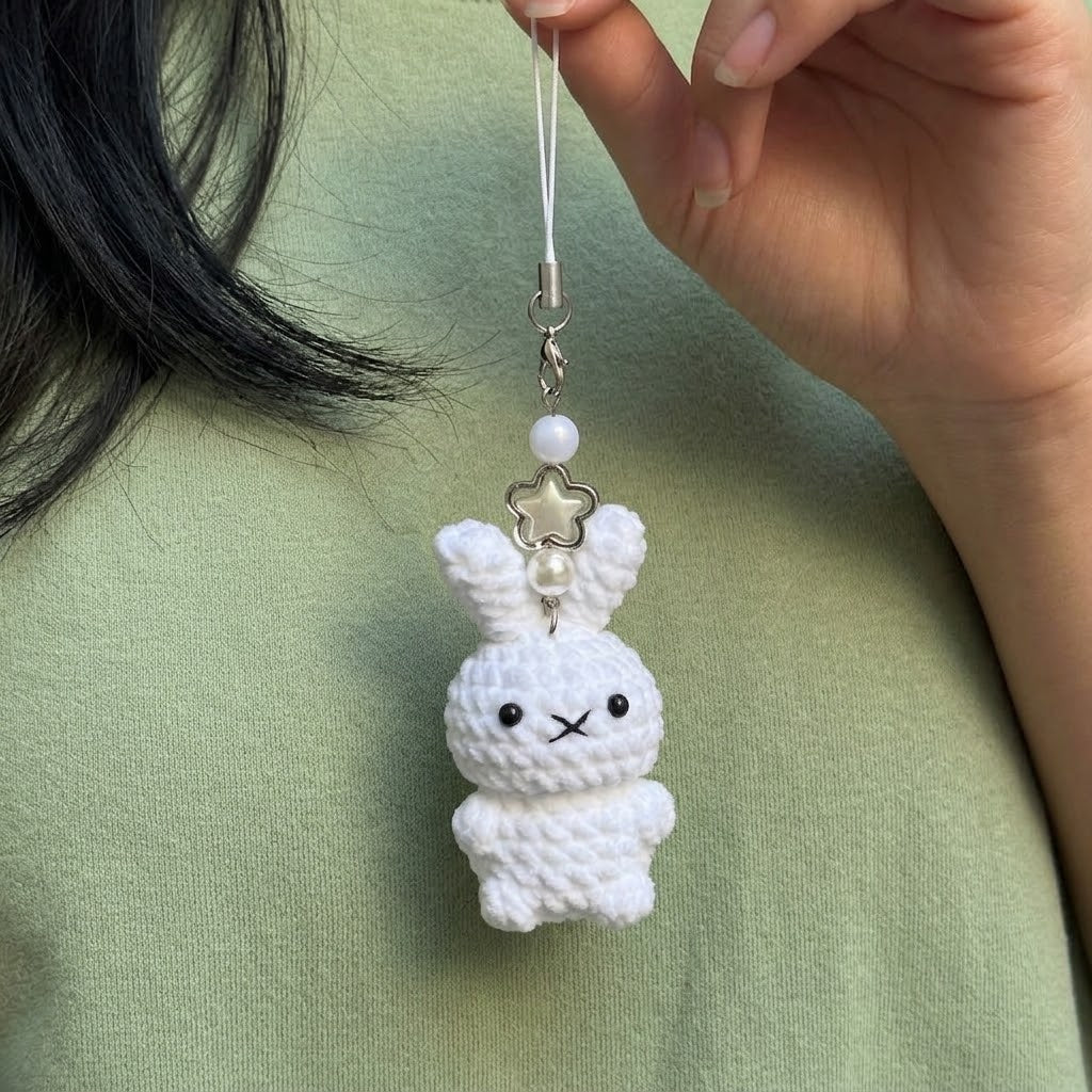 WoolyArtis™ -Cute Crochet Hello Kitty Keychain – Handmade Amigurumi Plush Bag Charm