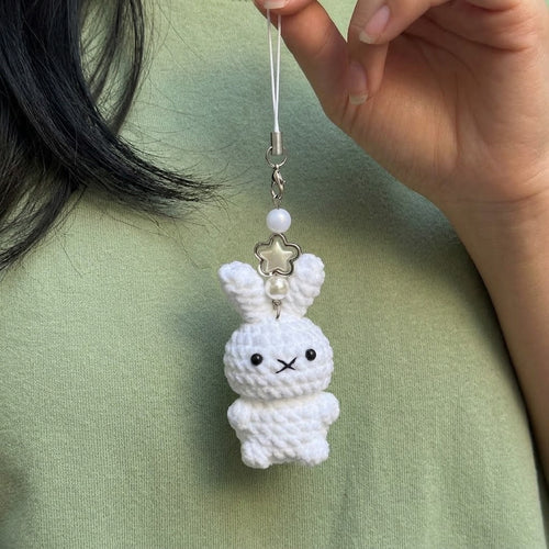 WoolyArtis™ -Cute Crochet Hello Kitty Keychain – Handmade Amigurumi Plush Bag Charm
